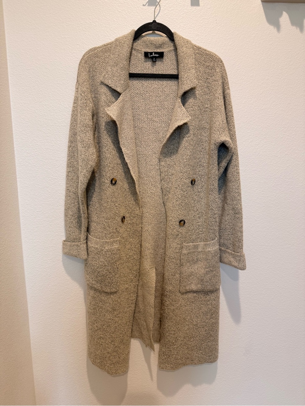 Lulus Neutral Beige Knit Long Cardigan